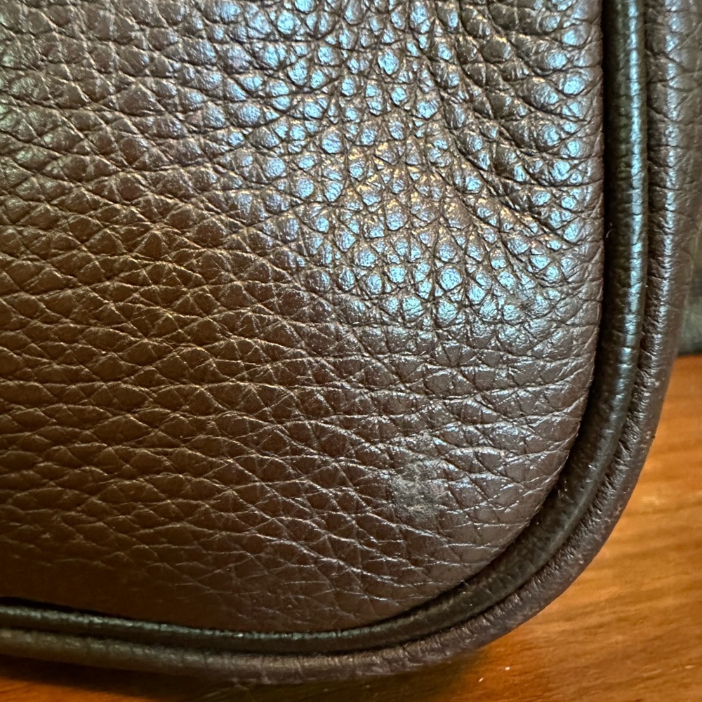 Vintage  Longchamp pebbled, leather brown shoulder bag - Picture 10 of 14